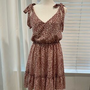 SHEIN Brown Polka Dot Dress